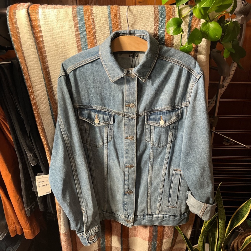 *NWT* TopShop Moto Oversized Denim Jacket